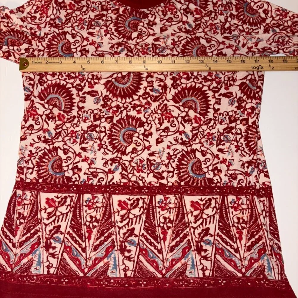Tory Burch Printed Crew Neck Sweatshirt Pima Cotton Soft Tee Shirt Small